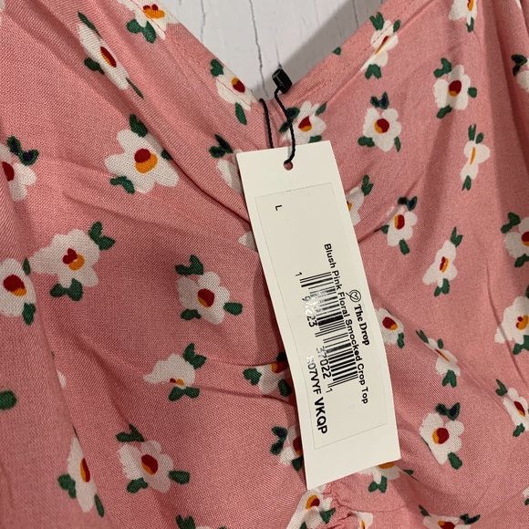 Charlotte Bridgeman Floral Pink Crop Top Sz L NWT - Picture 7 of 16